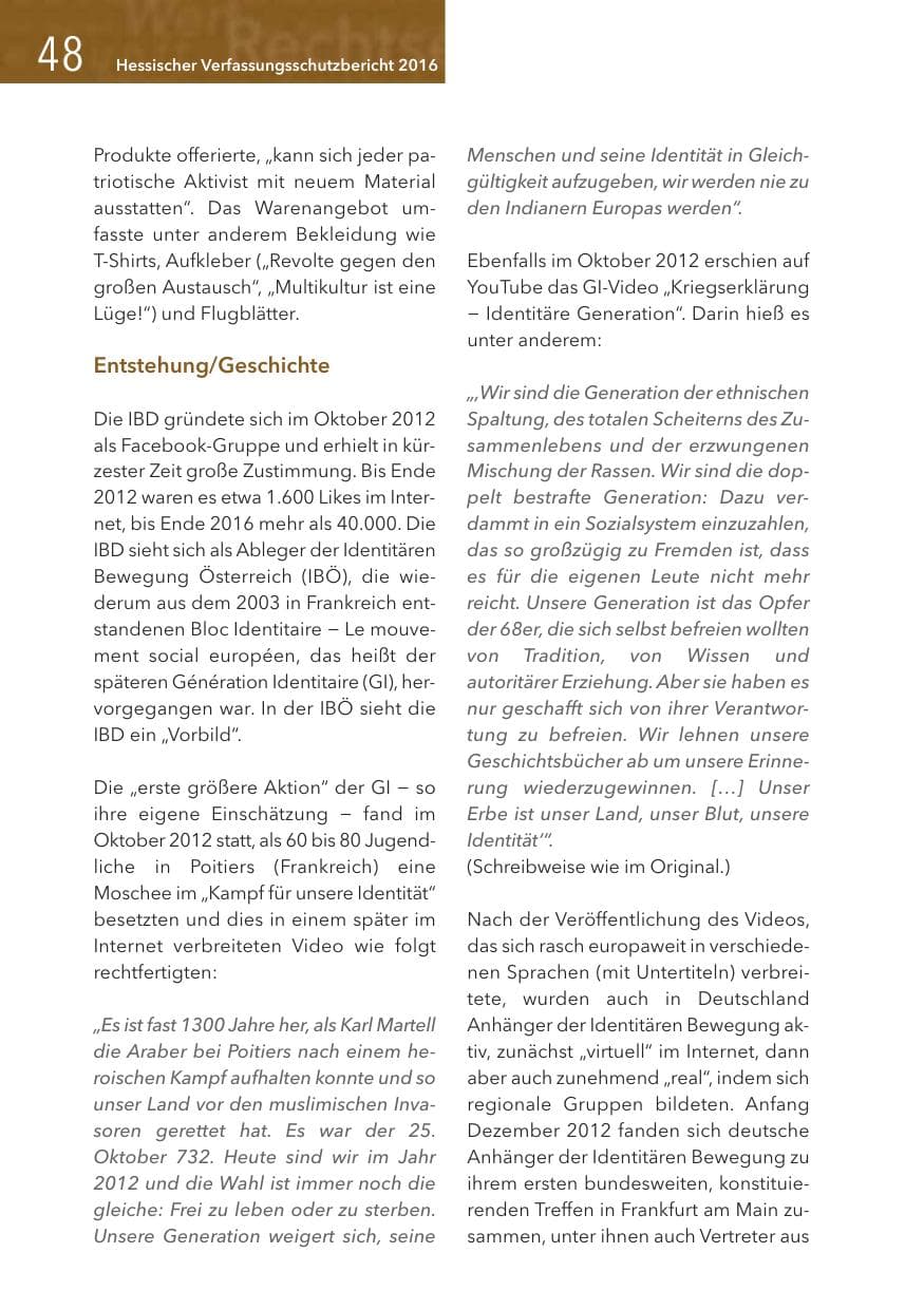 Seite 48 des Verfassungsschutzbericht 2016 Hessen