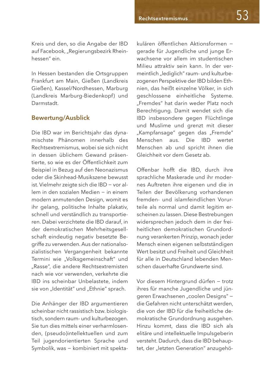Seite 53 des Verfassungsschutzbericht 2016 Hessen