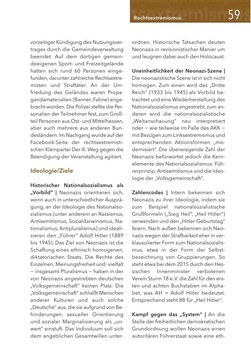 Seite 59 des Verfassungsschutzbericht 2016 Hessen