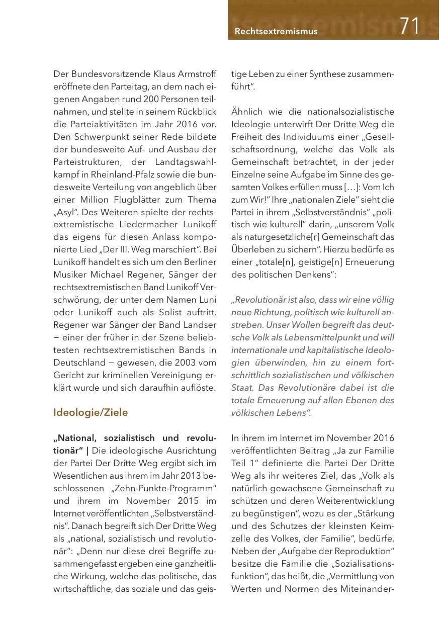 Seite 71 des Verfassungsschutzbericht 2016 Hessen