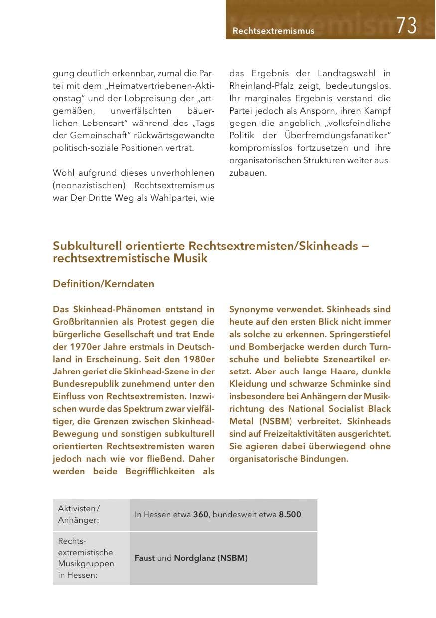 Seite 73 des Verfassungsschutzbericht 2016 Hessen