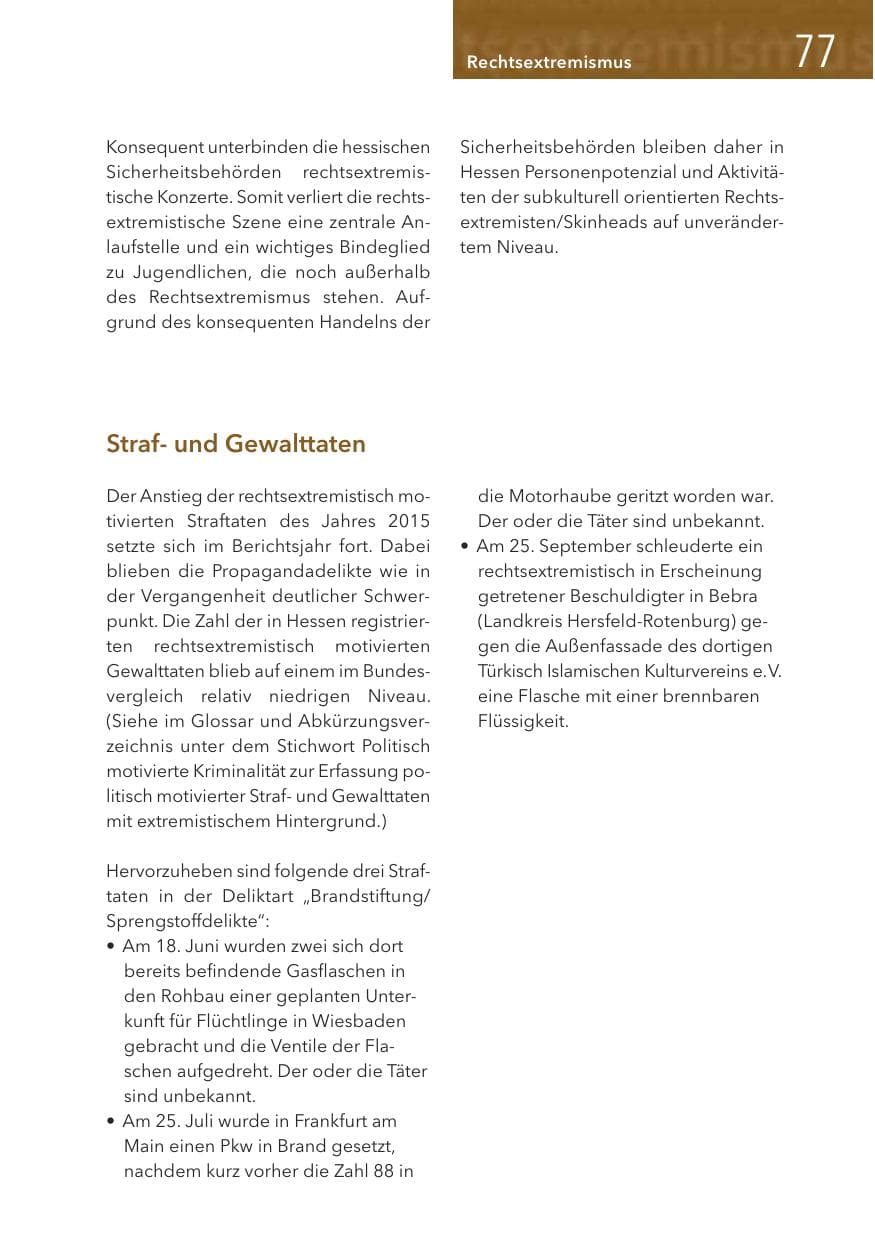 Seite 77 des Verfassungsschutzbericht 2016 Hessen