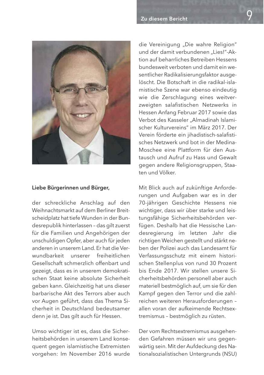 Seite 9 des Verfassungsschutzbericht 2016 Hessen