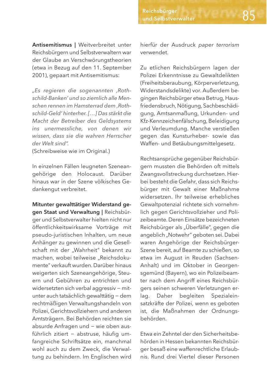 Seite 85 des Verfassungsschutzbericht 2016 Hessen