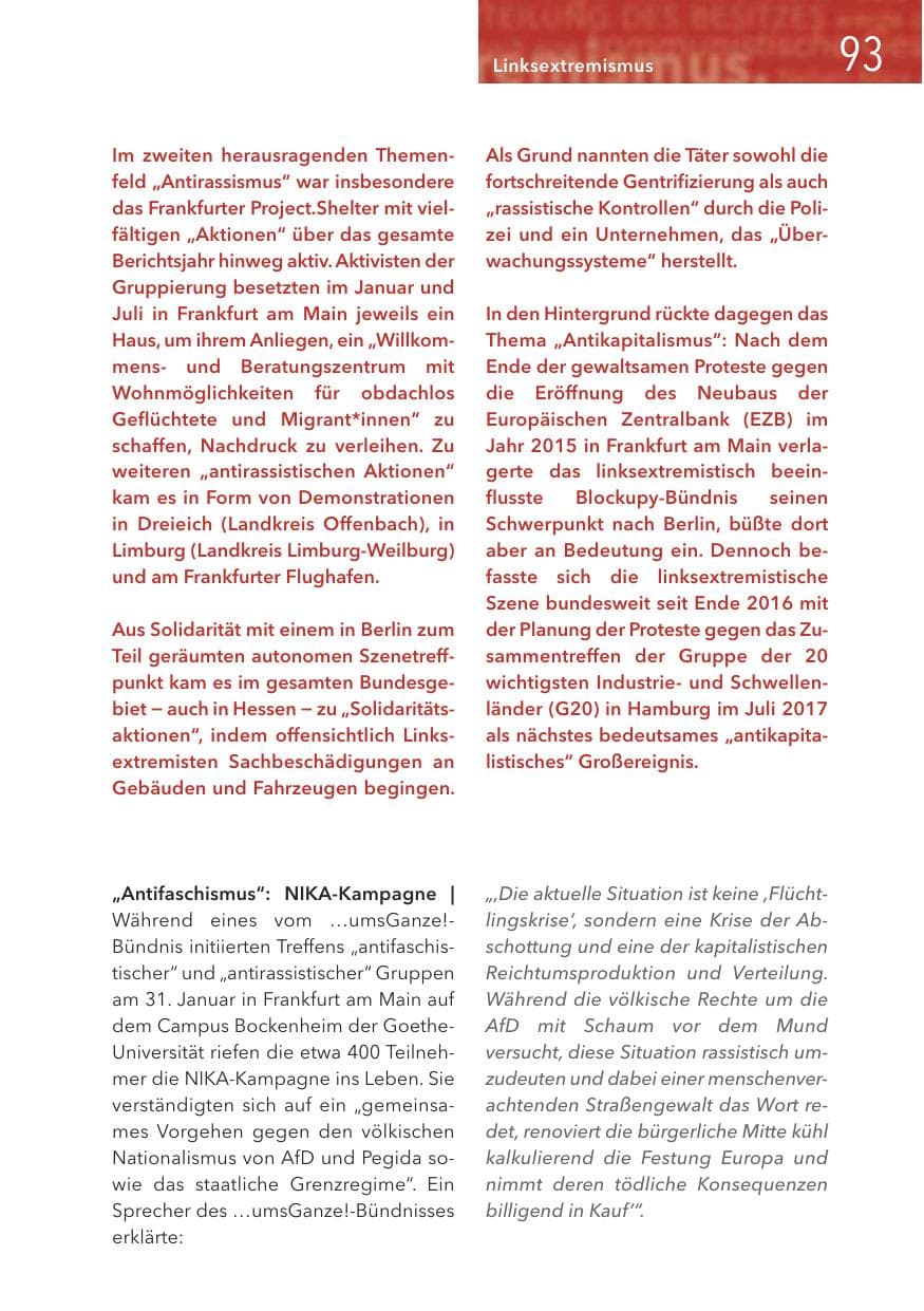 Seite 93 des Verfassungsschutzbericht 2016 Hessen