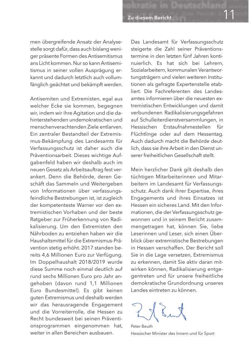 Seite 11 des Verfassungsschutzbericht 2017 Hessen