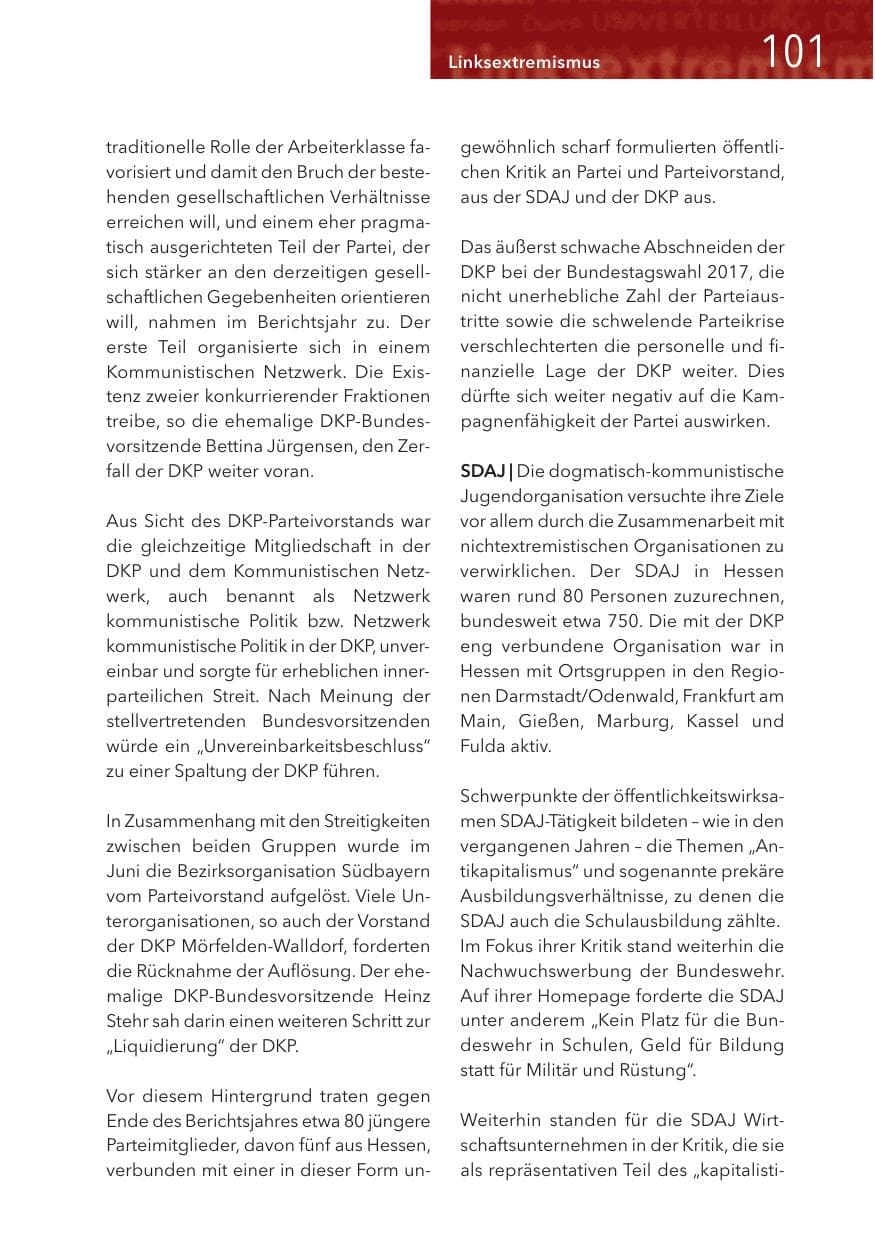 Seite 101 des Verfassungsschutzbericht 2017 Hessen
