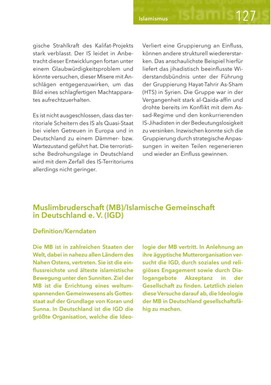 Seite 127 des Verfassungsschutzbericht 2017 Hessen