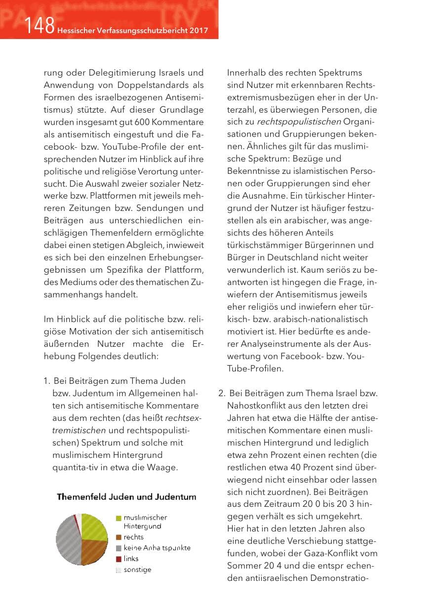 Seite 148 des Verfassungsschutzbericht 2017 Hessen