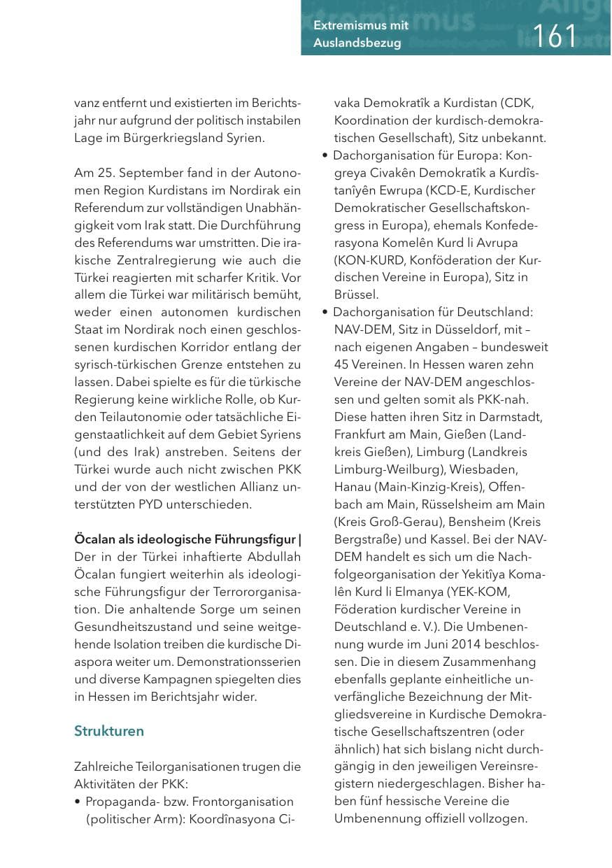Seite 161 des Verfassungsschutzbericht 2017 Hessen