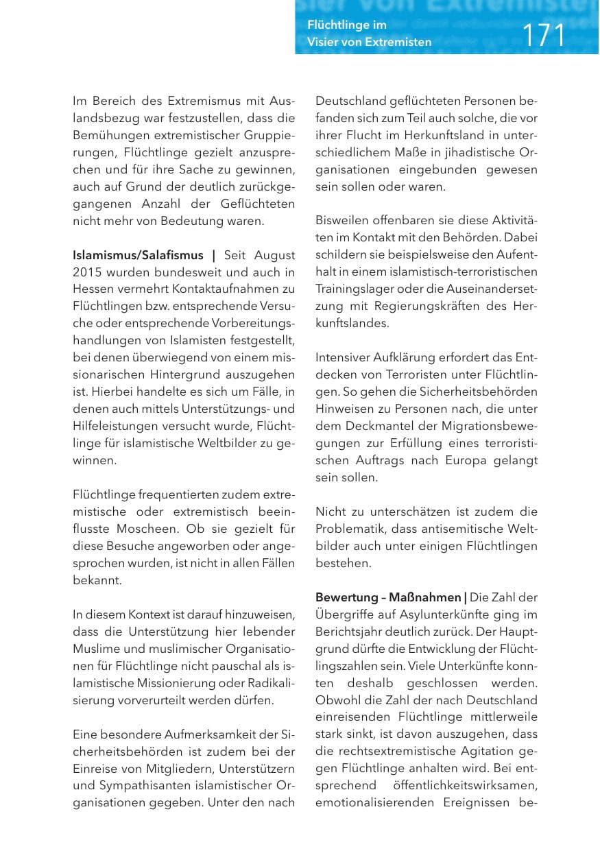 Seite 171 des Verfassungsschutzbericht 2017 Hessen