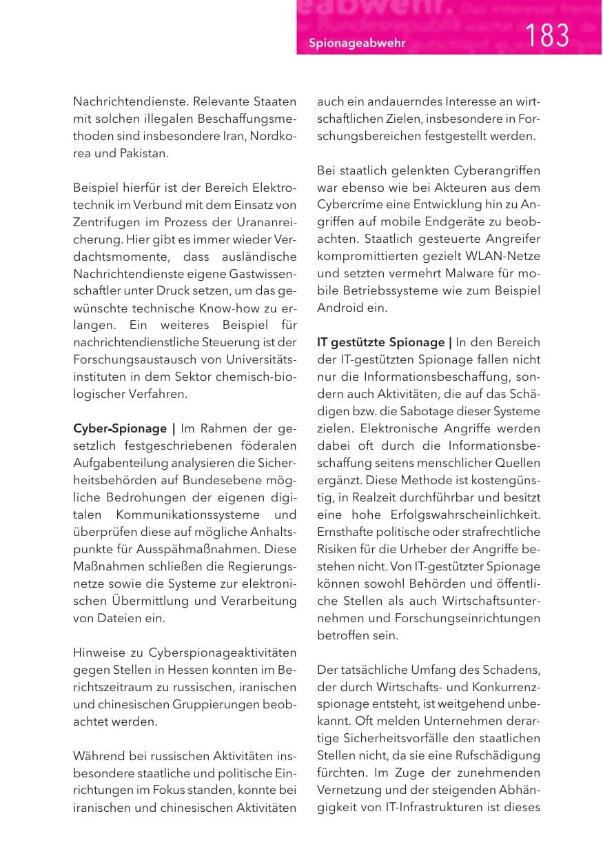 Seite 183 des Verfassungsschutzbericht 2017 Hessen