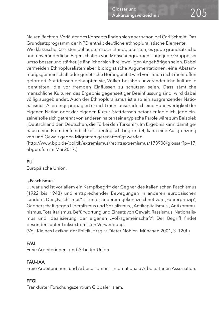 Seite 205 des Verfassungsschutzbericht 2017 Hessen