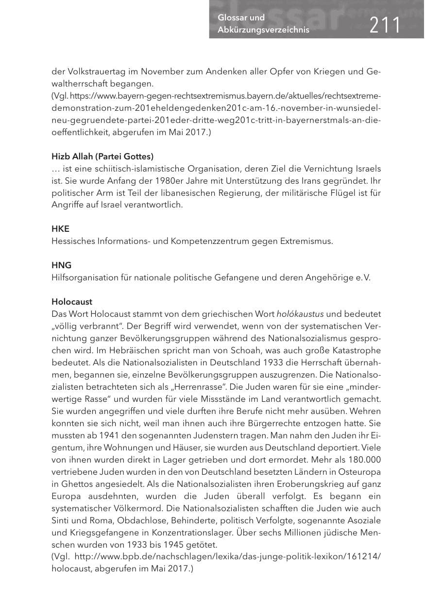 Seite 211 des Verfassungsschutzbericht 2017 Hessen