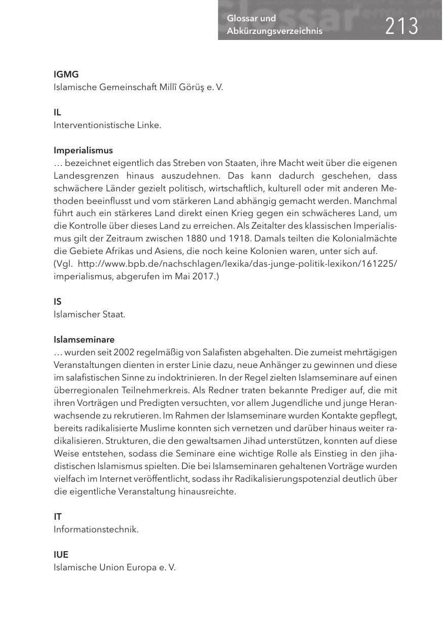 Seite 213 des Verfassungsschutzbericht 2017 Hessen