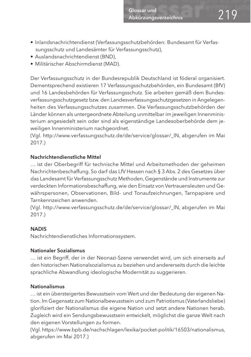 Seite 219 des Verfassungsschutzbericht 2017 Hessen
