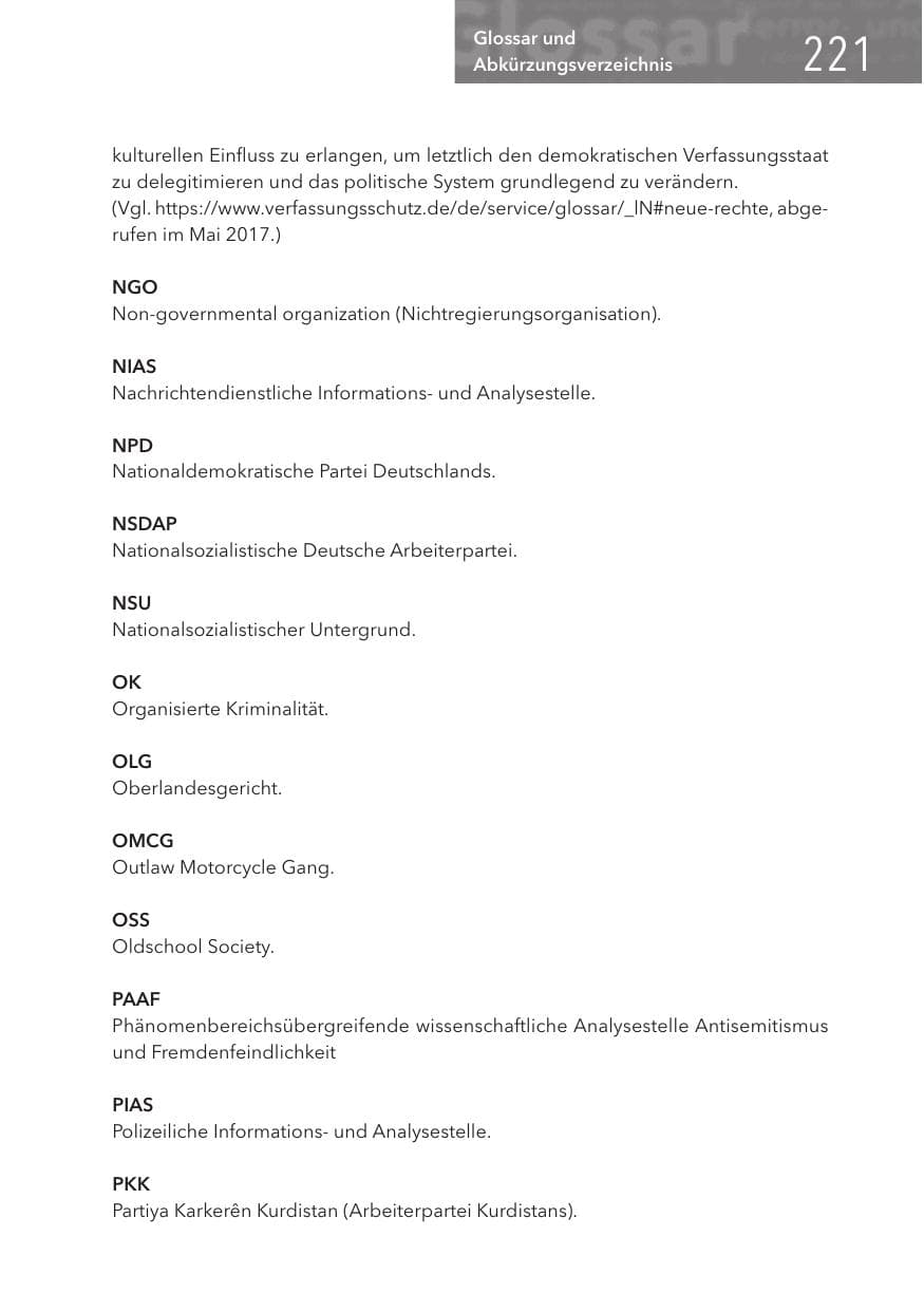 Seite 221 des Verfassungsschutzbericht 2017 Hessen