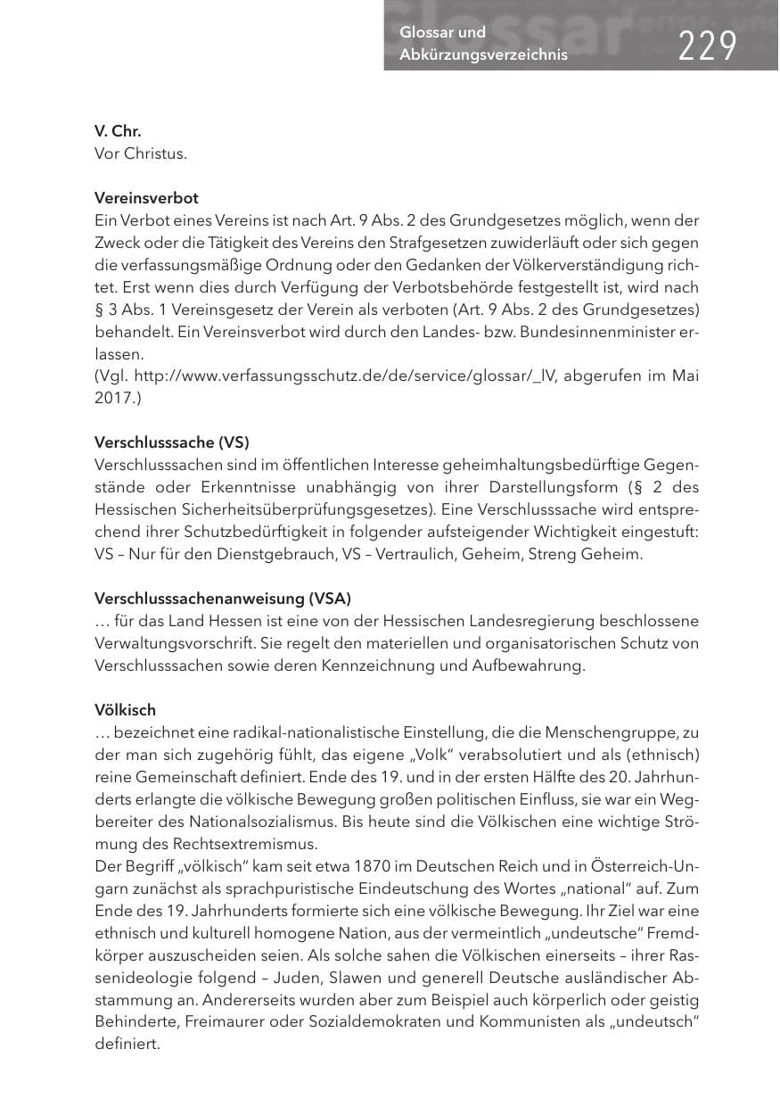 Seite 229 des Verfassungsschutzbericht 2017 Hessen