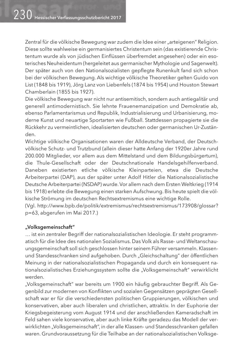 Seite 230 des Verfassungsschutzbericht 2017 Hessen