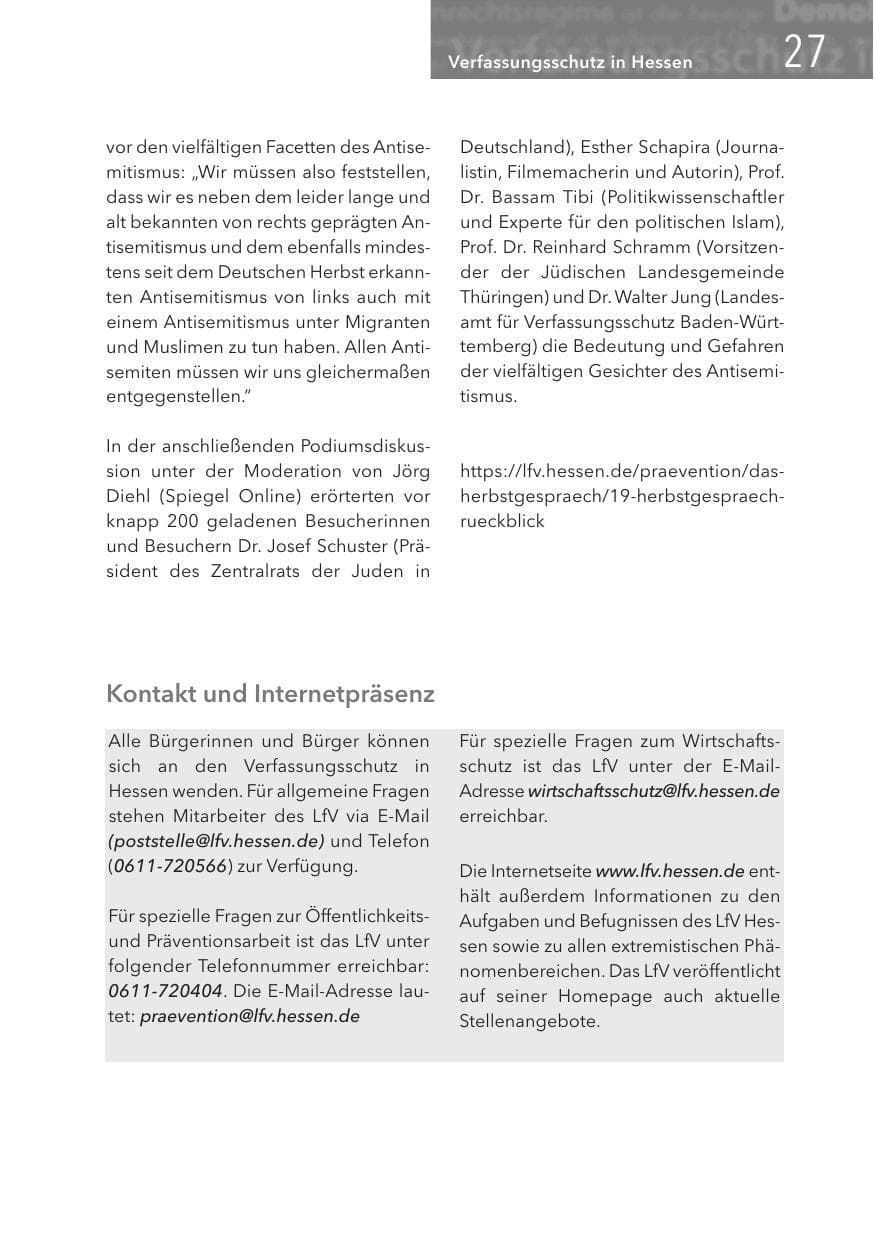 Seite 27 des Verfassungsschutzbericht 2017 Hessen