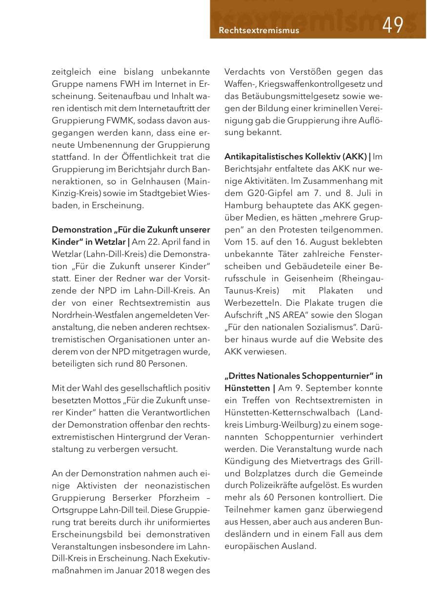 Seite 49 des Verfassungsschutzbericht 2017 Hessen