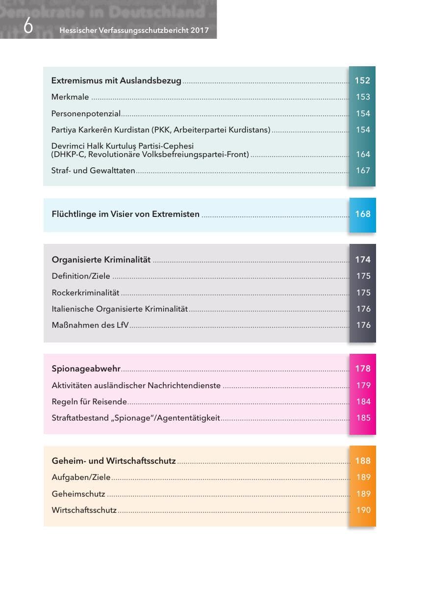 Seite 6 des Verfassungsschutzbericht 2017 Hessen