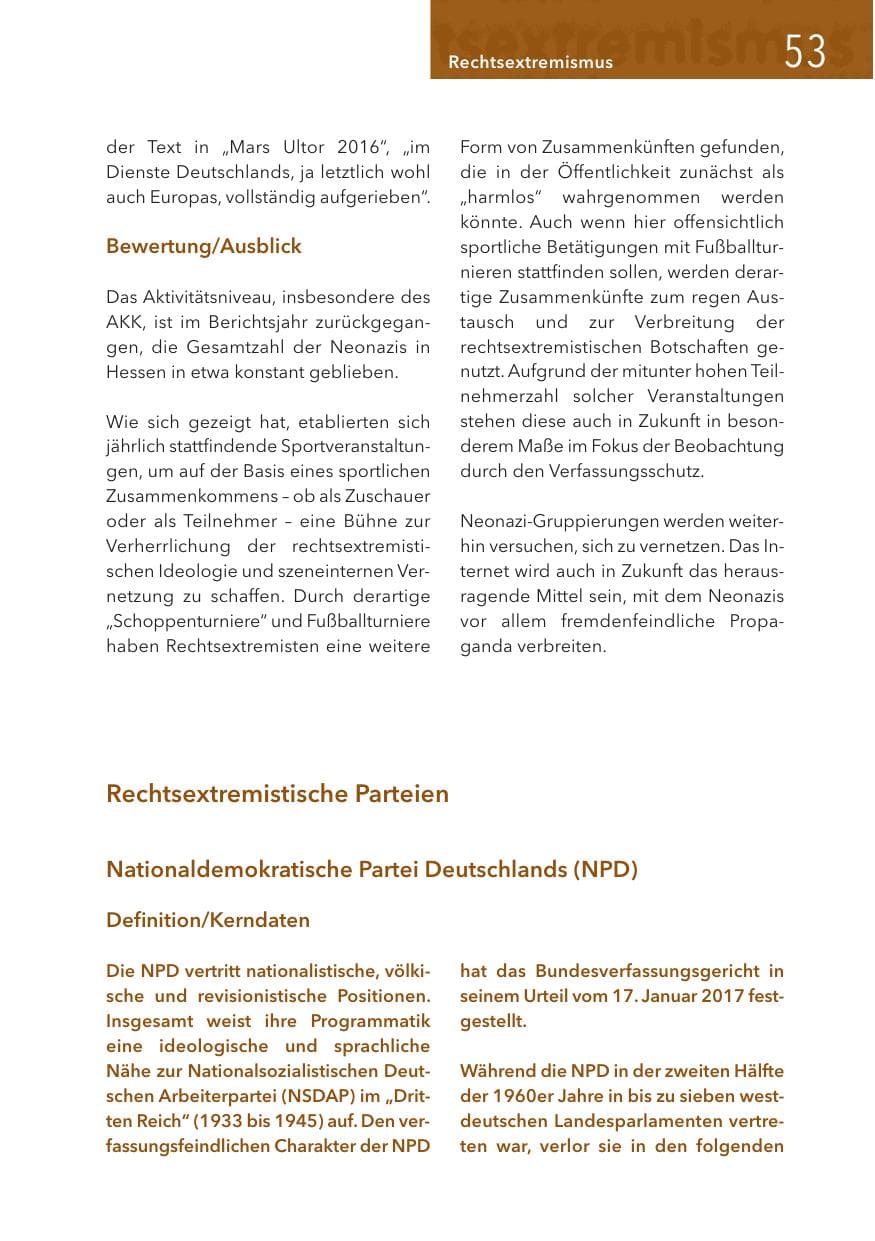 Seite 53 des Verfassungsschutzbericht 2017 Hessen