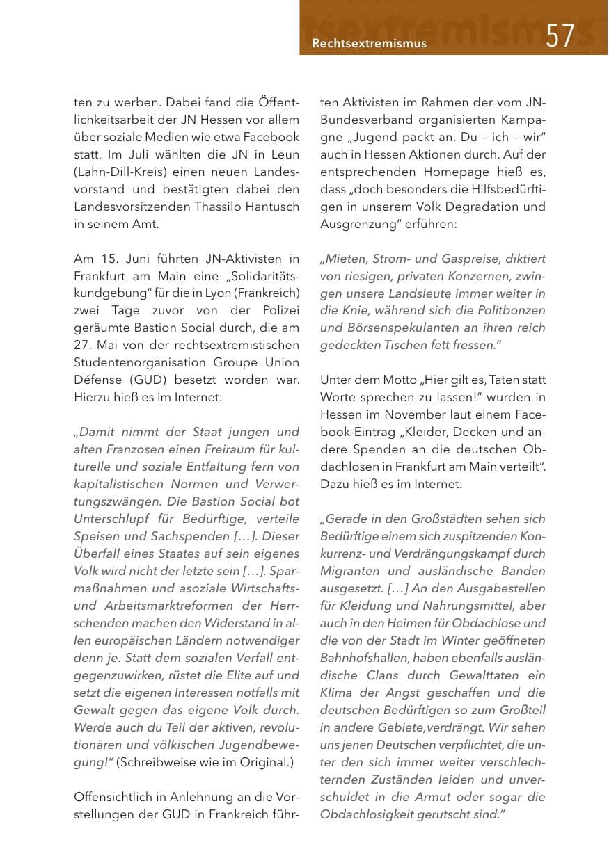Seite 57 des Verfassungsschutzbericht 2017 Hessen