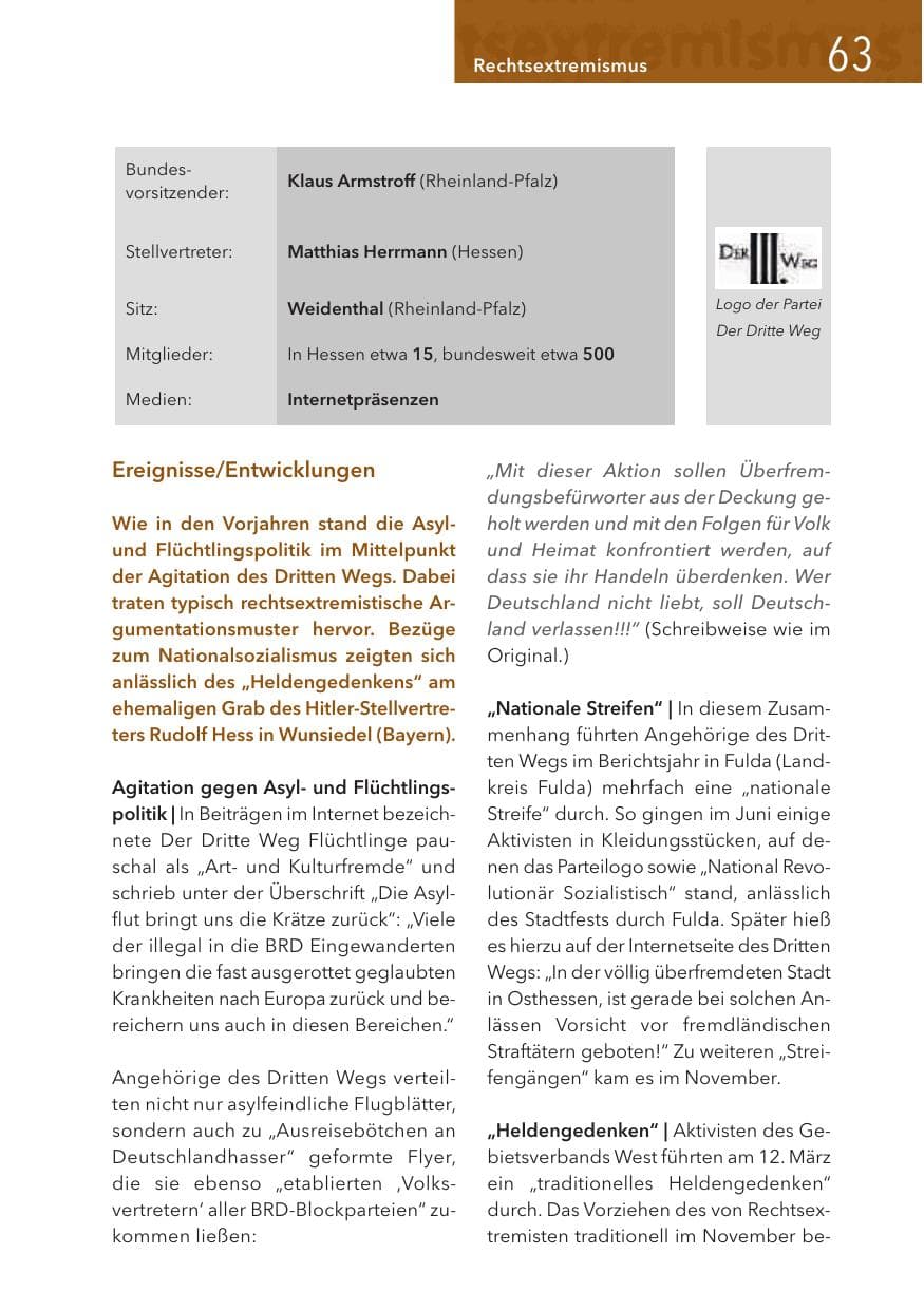 Seite 63 des Verfassungsschutzbericht 2017 Hessen