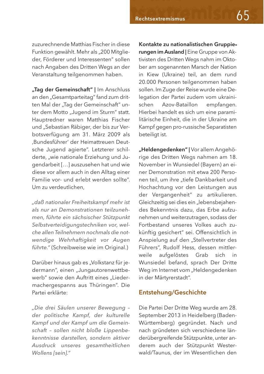 Seite 65 des Verfassungsschutzbericht 2017 Hessen