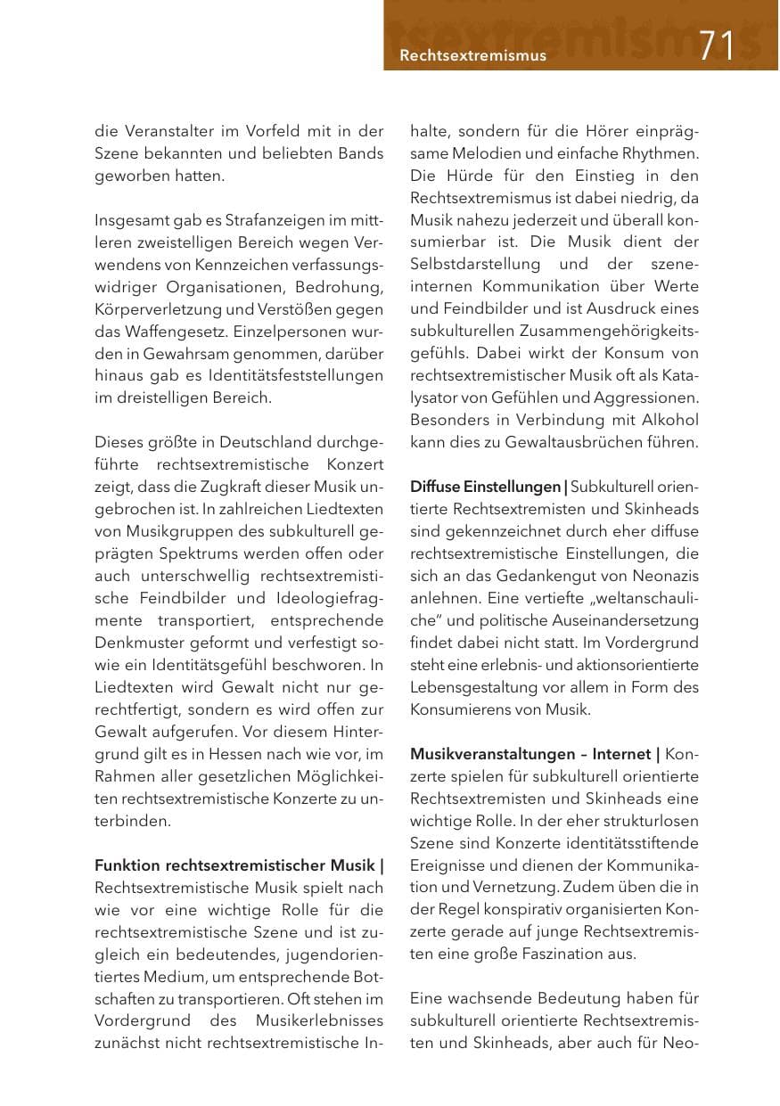 Seite 71 des Verfassungsschutzbericht 2017 Hessen