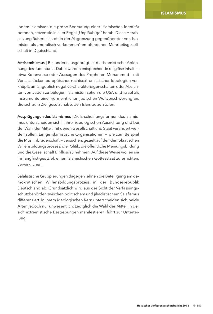 Seite 155 des Verfassungsschutzbericht 2018 Hessen