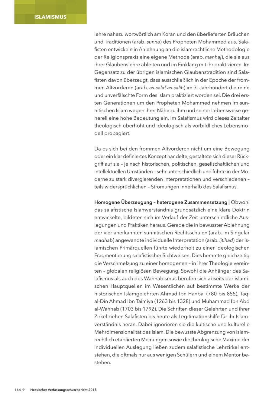 Seite 166 des Verfassungsschutzbericht 2018 Hessen