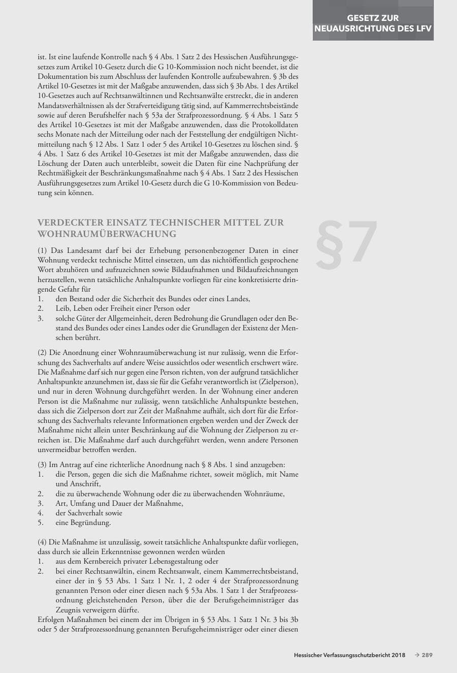 Seite 291 des Verfassungsschutzbericht 2018 Hessen