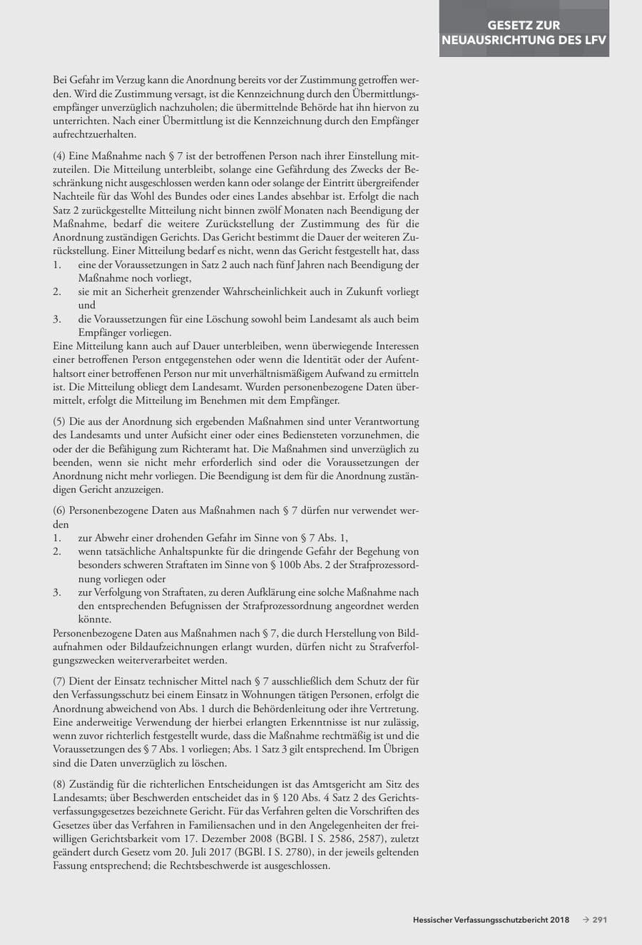 Seite 293 des Verfassungsschutzbericht 2018 Hessen