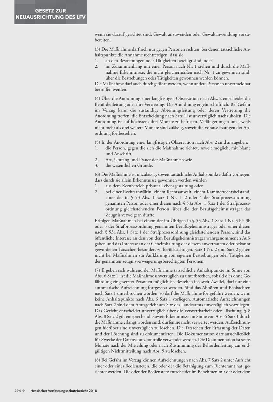 Seite 296 des Verfassungsschutzbericht 2018 Hessen