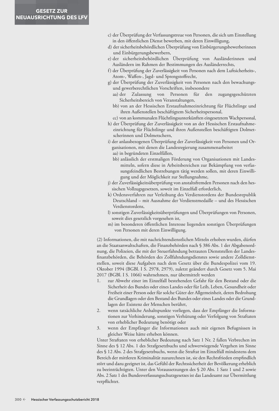 Seite 302 des Verfassungsschutzbericht 2018 Hessen