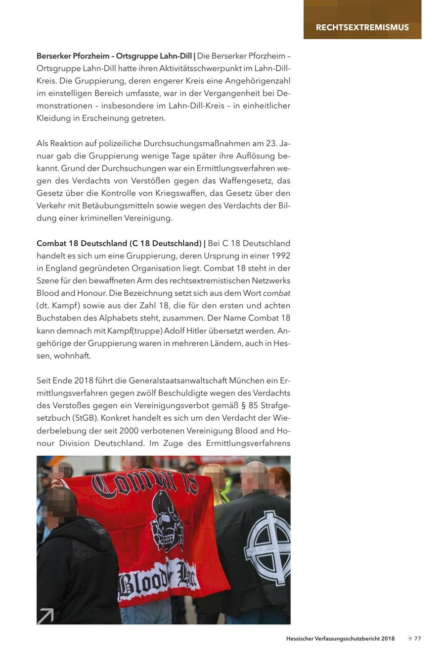 Seite 79 des Verfassungsschutzbericht 2018 Hessen