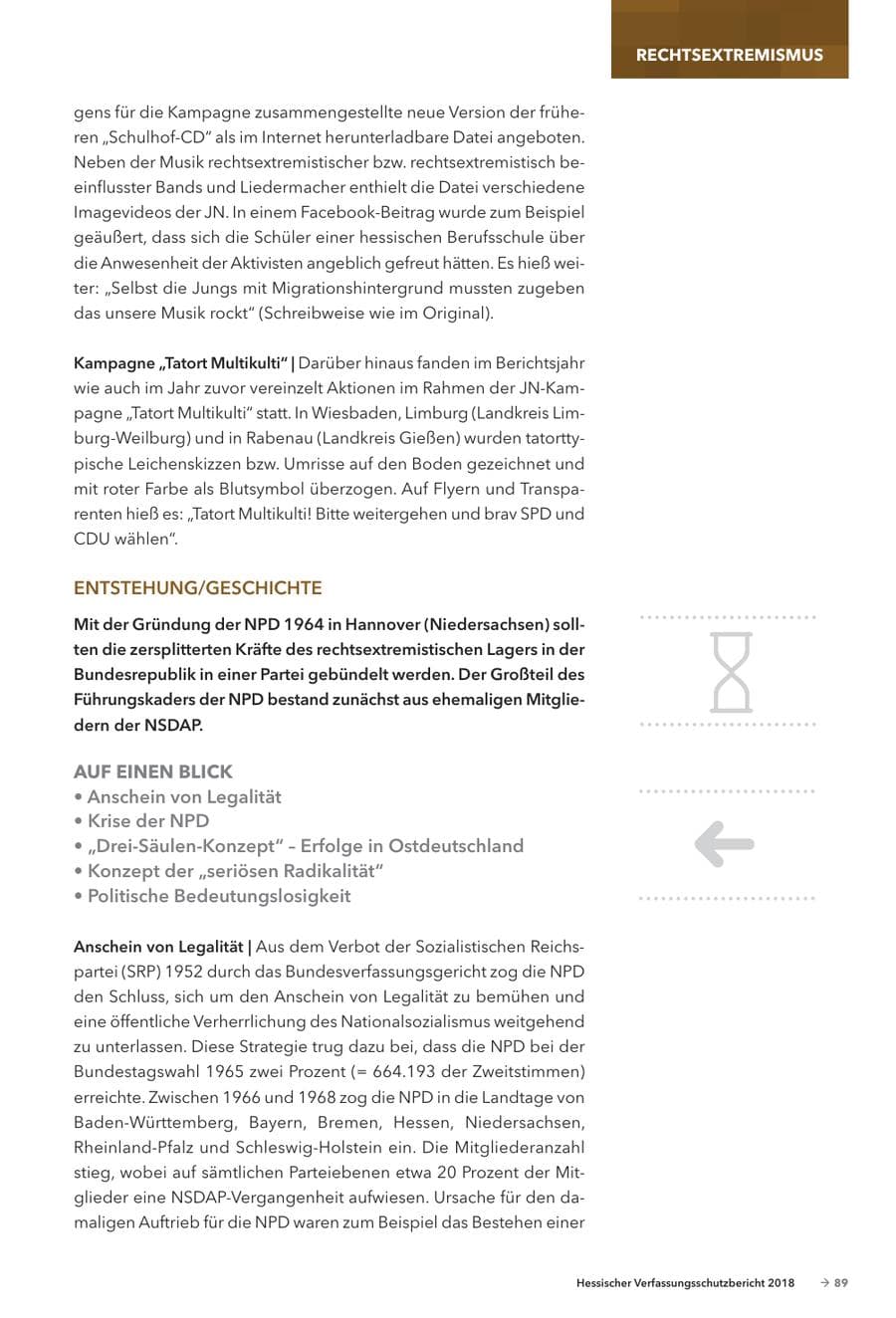 Seite 91 des Verfassungsschutzbericht 2018 Hessen