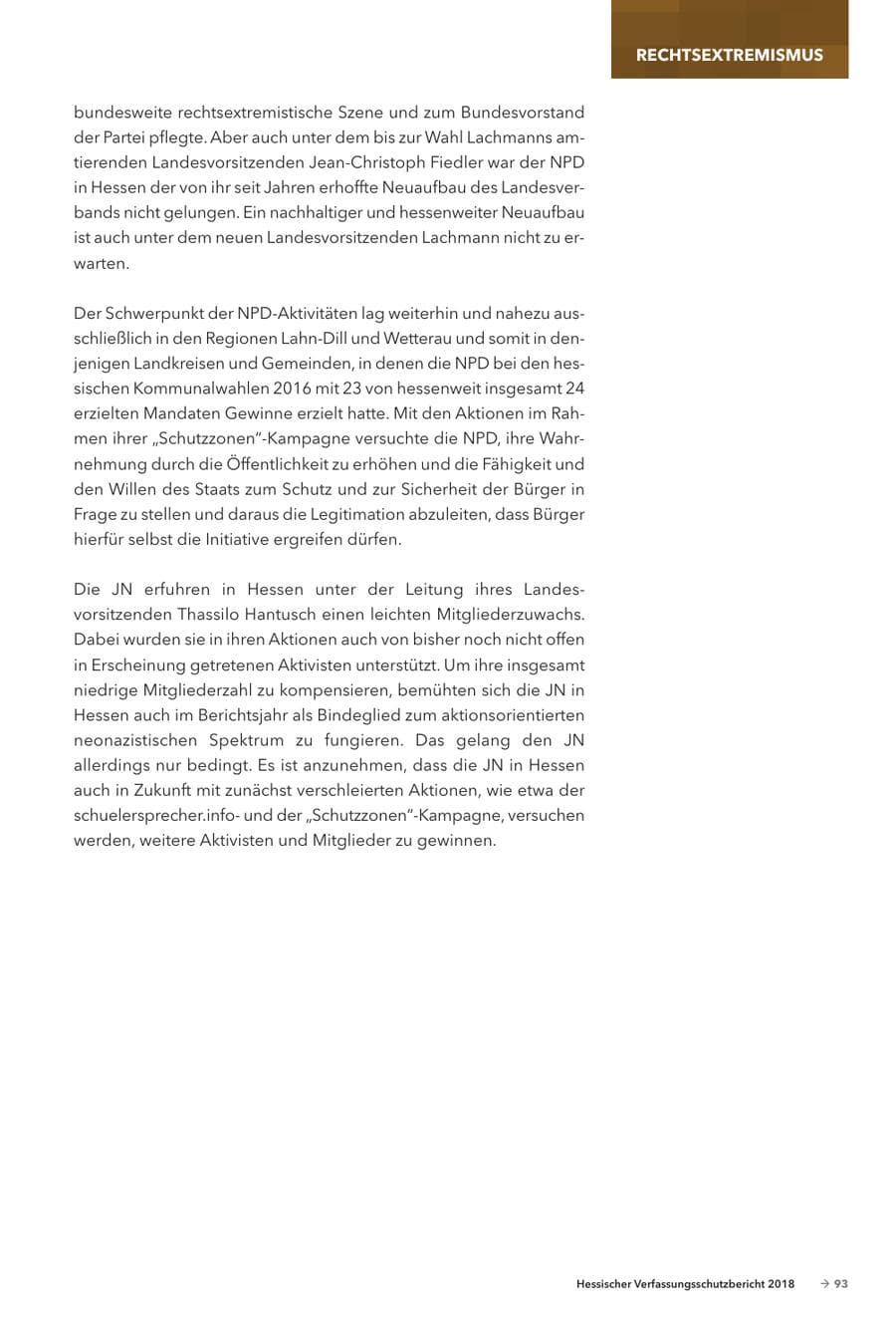 Seite 95 des Verfassungsschutzbericht 2018 Hessen