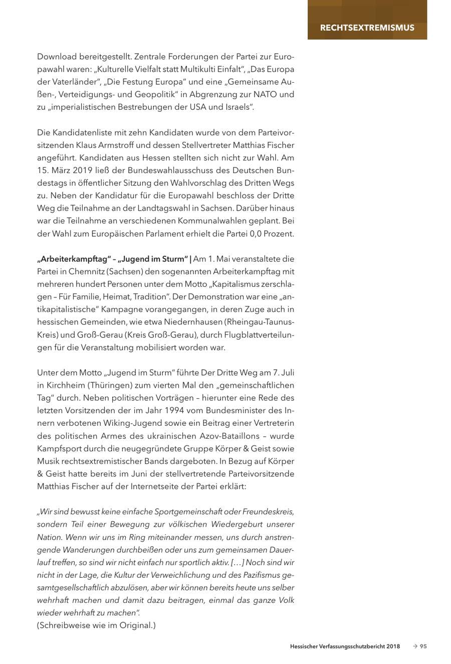 Seite 97 des Verfassungsschutzbericht 2018 Hessen