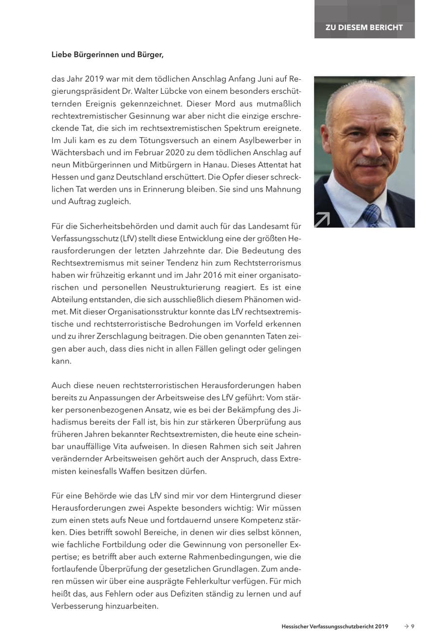 Seite 11 des Verfassungsschutzbericht 2019 Hessen
