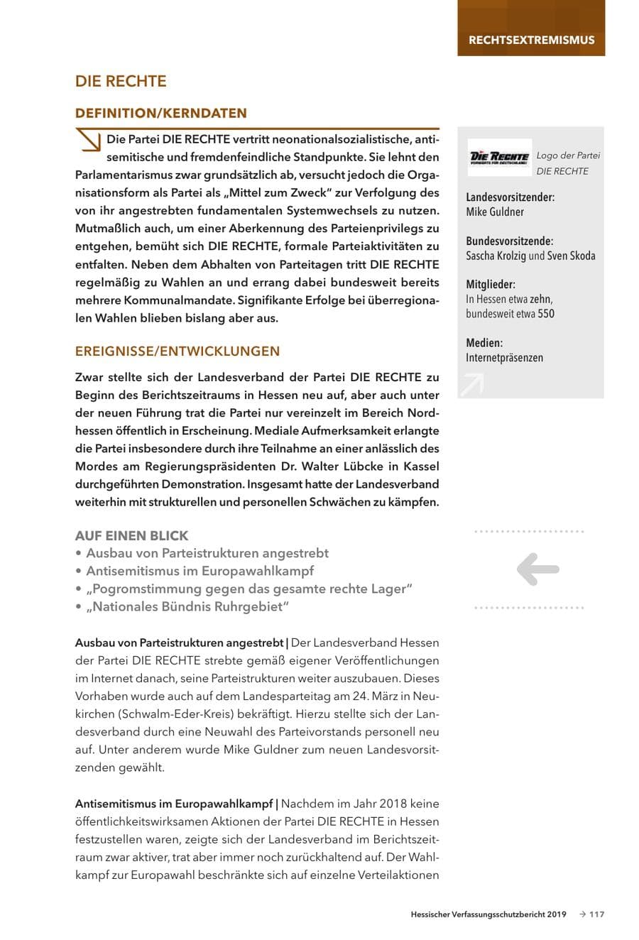Seite 119 des Verfassungsschutzbericht 2019 Hessen