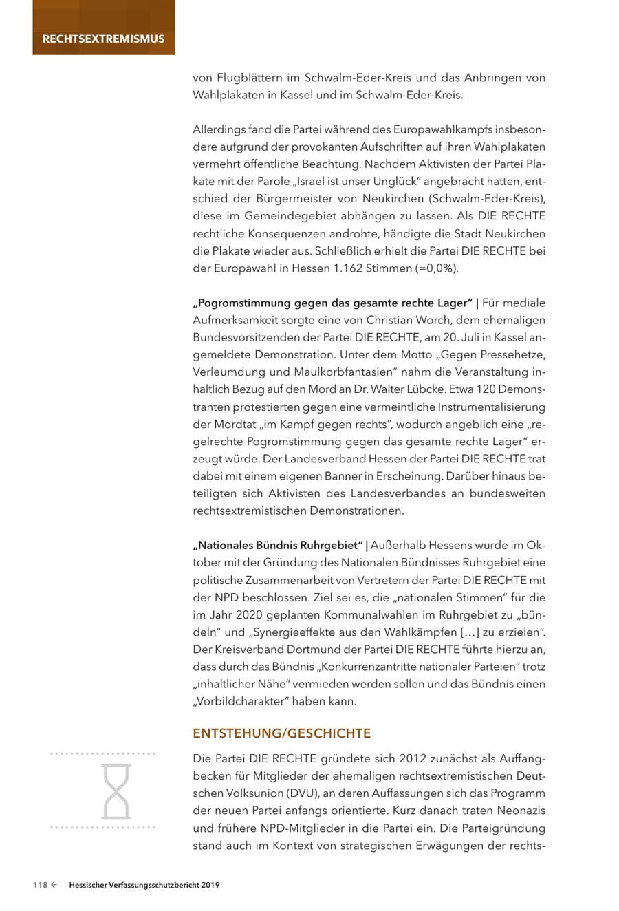 Seite 120 des Verfassungsschutzbericht 2019 Hessen