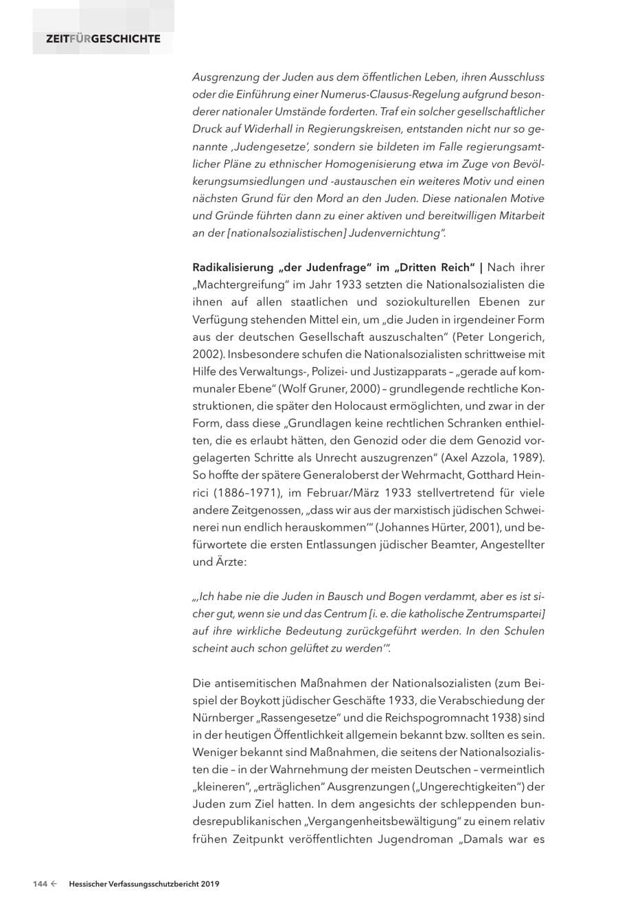Seite 146 des Verfassungsschutzbericht 2019 Hessen