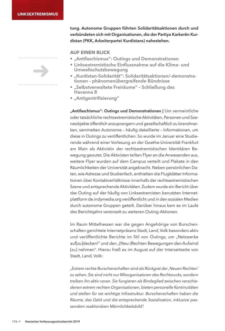 Seite 178 des Verfassungsschutzbericht 2019 Hessen