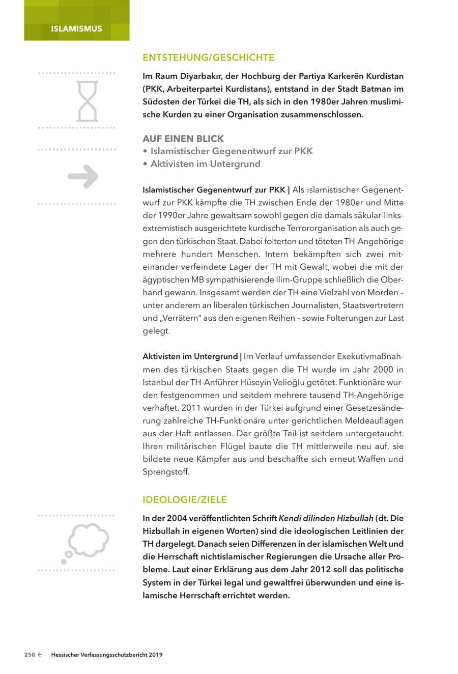 Seite 260 des Verfassungsschutzbericht 2019 Hessen