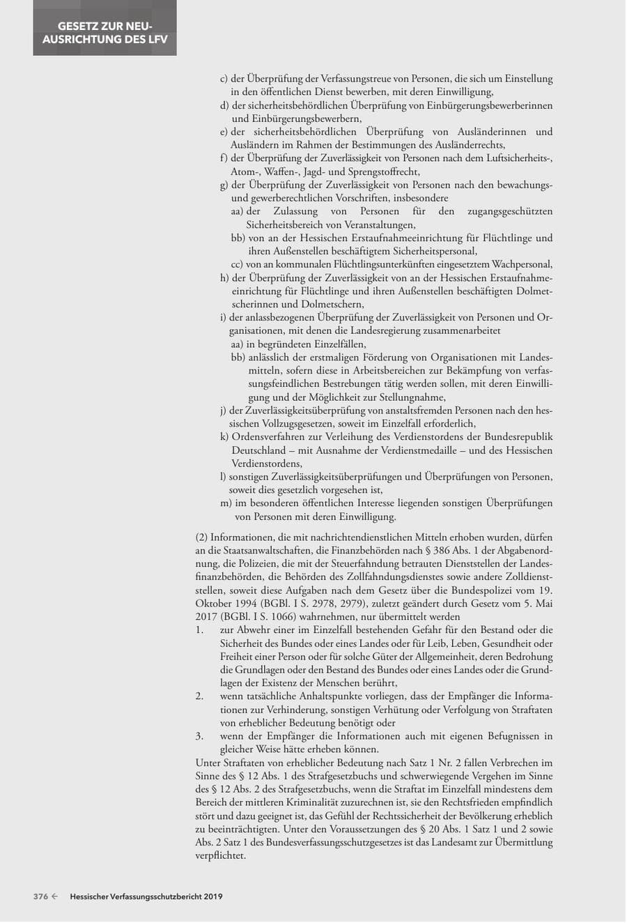 Seite 378 des Verfassungsschutzbericht 2019 Hessen