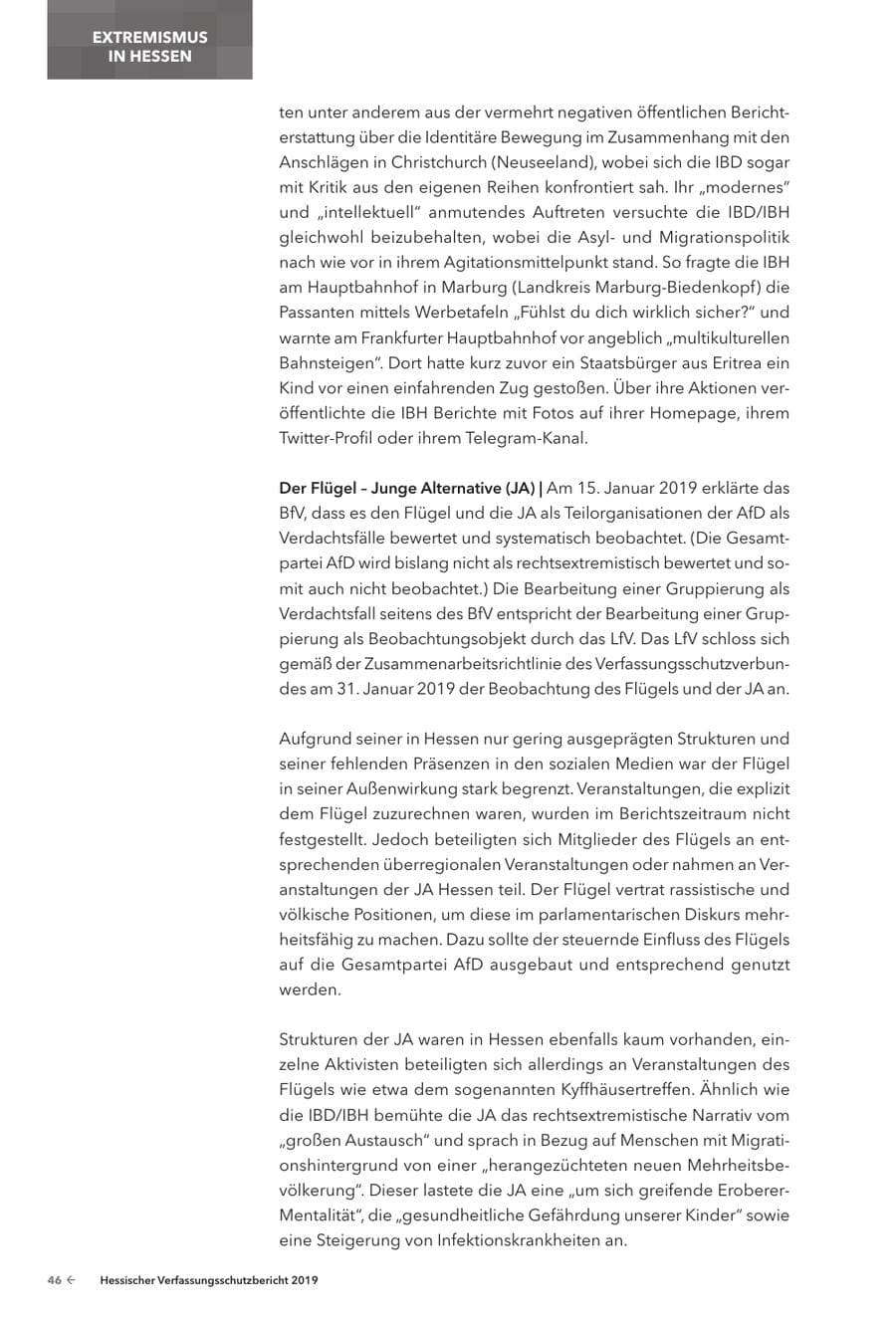 Seite 48 des Verfassungsschutzbericht 2019 Hessen