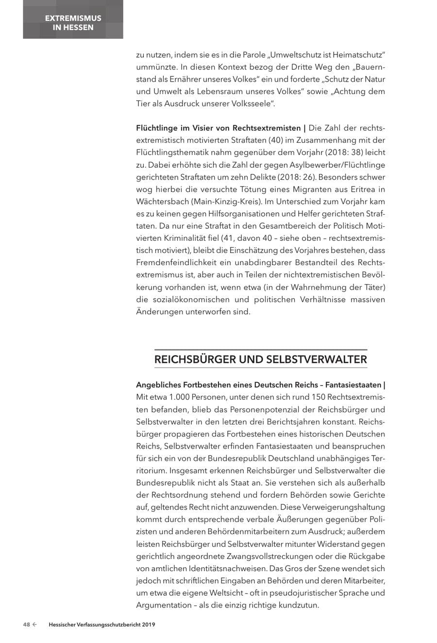 Seite 50 des Verfassungsschutzbericht 2019 Hessen